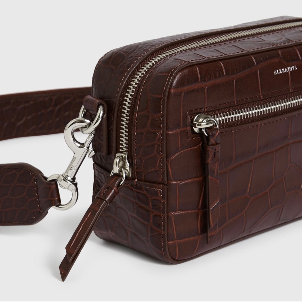 Allsaints Bumbag Crocodile Embossed Crossbody Bag - Picture 2 of 4